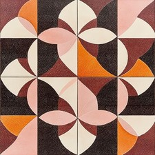 10PCS Floor Tiles Peel and Stick Removable Self 12x12 Inch Retro Geometric Art