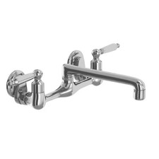 Glacier Bay Double-Handle Wall Mount Kitchen Faucet Polished Chrome HD67736