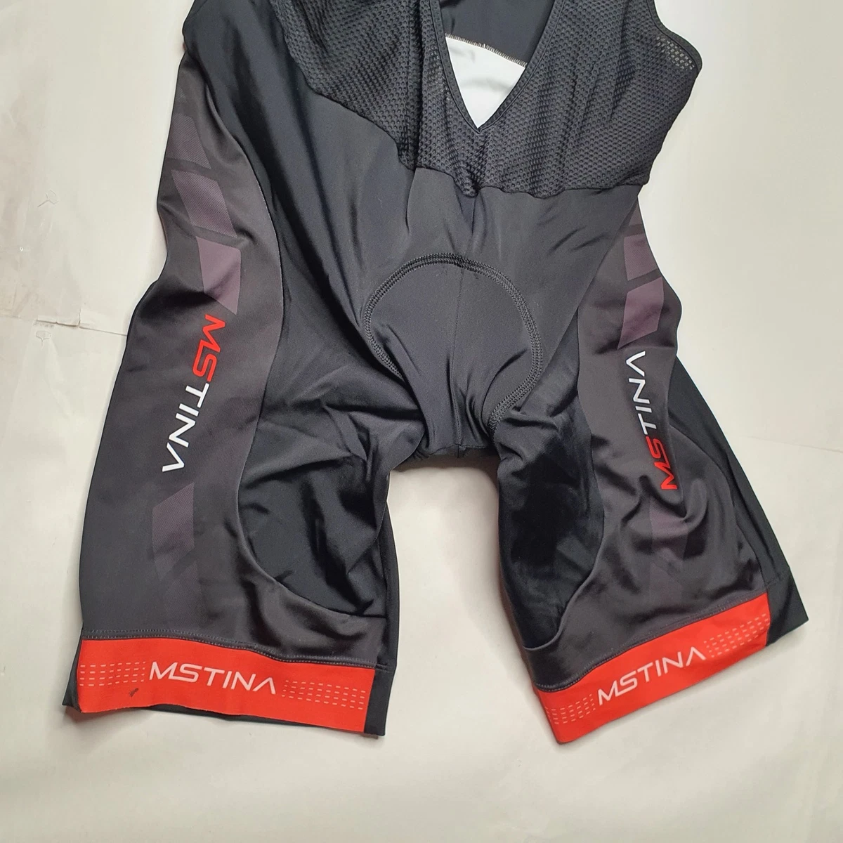 MSTINA MENS SIZE 2XL Italian Made Padded Cycling Bike Bib Shorts Black
