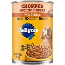 PEDIGREE CHOPPED GROUND DINNER Adult Canned Soft Wet Dog Food with Chicken, 22
