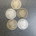 US Barber (Liberty Head) Dime Lot of 5 Silver 10C Circulated 1910-1916. #500