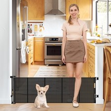 20 Inches Tall Retractable Short Dog Gates for Doorways, Short Pet Gate to Step