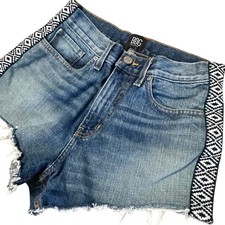BDG Girlfriend High-Rise Shorts Womens 28 Grunge Skater Guitar Strap Cutoffs