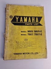 Original Yamaha OEM Parts List Book Model 50U5 50U5-E 75U7 75U7-E 1969 Manual