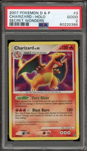 Pokemon Charizard Secret Wonders Holo Rare #3 PSA 2