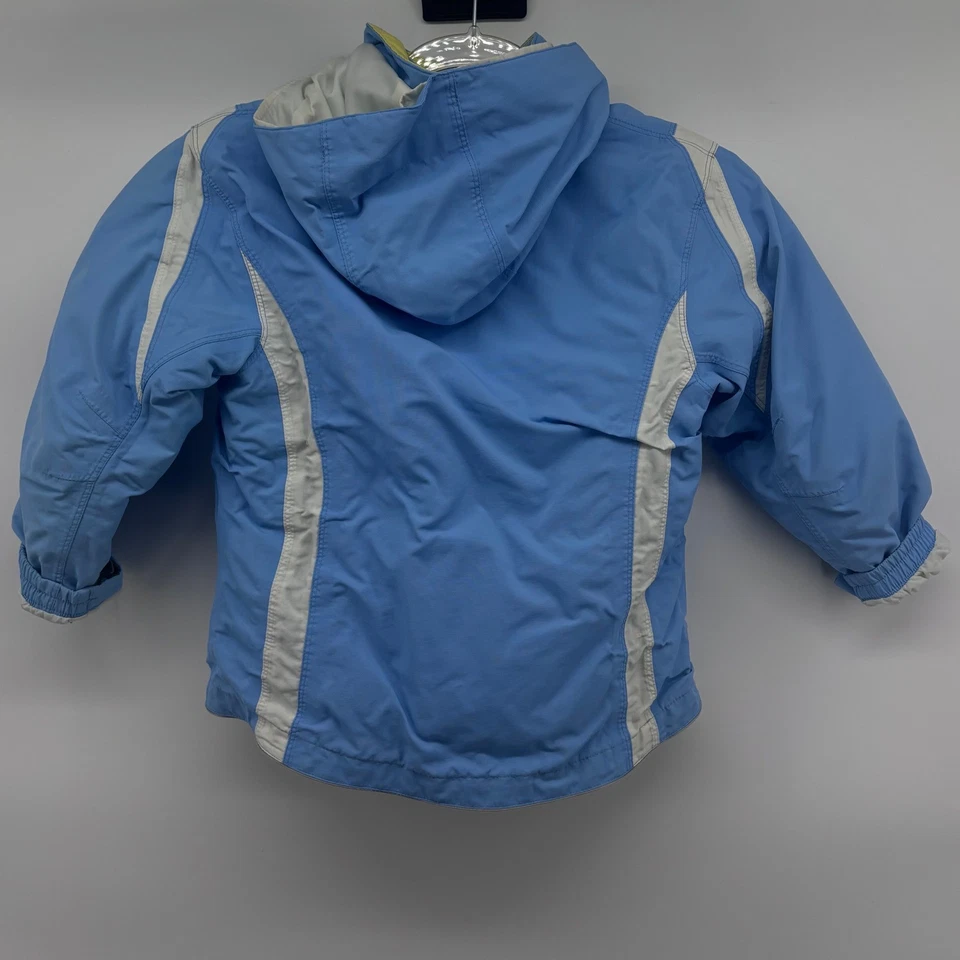 Lands' End Girls' Winter Jacket Hooded Blue White Quilted Lined Kids' 6-6X - Image 3 of 4
