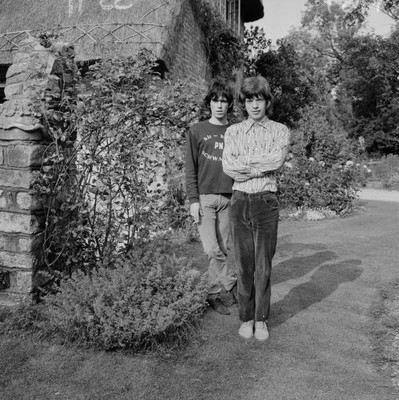 British musicians singer songwriters Keith Richards Mick Jagger of- Old Photo 1