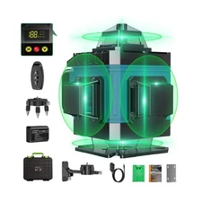 16 Line Laser Level 360 Self Leveling, 4x360°Professional 4D Green ... Fast