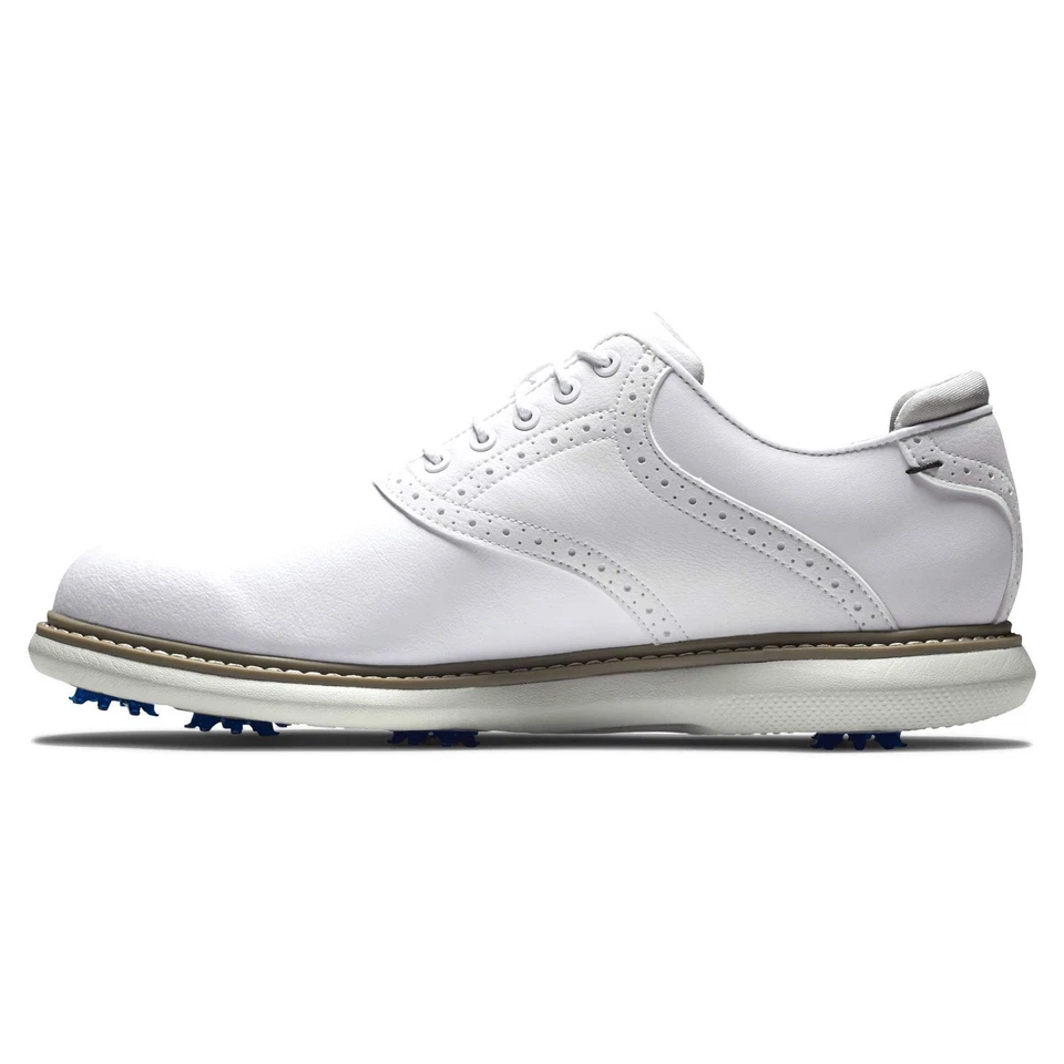 FootJoy Men's Traditions Golf Shoes 10 White/White - Image 3 of 4