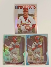 LOT (3) ST. LOUIS CARDINALS MLB BASEBALL JONATHAN MEJIA RC ROOKIE CHROME GLOW