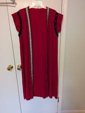 Renn Faire Red medieval knee length cap sleeve vest costume unisex