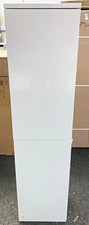 Modern Gloss Grey Tall Cabinet 142cm H x 35cm W, 2 Doors, 1 Shelf