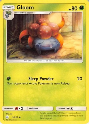 Gloom 3/236 Uncommon Cosmic Eclipse Pokemon Near Mint