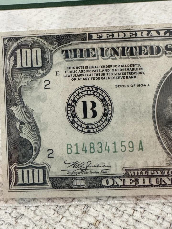 1934A $100 MULE Federal Reserve Note NEW YORK Fr 2153m-B PCGS 63PPQ - Image 2 of 4