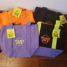 Trader Joe's Halloween Mini Canvas Tote Bags 2025 LIMITED EDITION NWT LOT OF 4