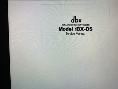 Dbx Model 1bx-ds Service Manual  Digital