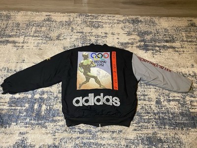 Adidas Olympics Jacket Mens L 80s Full Zip Bomber Helsinki