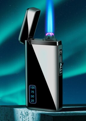 Dual Burner Butane Jet Torch Cigar Lighter With Electronic ARC Cigarette Lighter