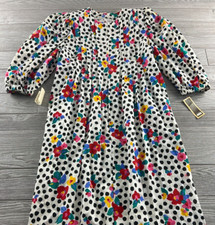 VTG DESIGNER DAVID BROWN CALIFORNIA SZ M Long House Dress Floral Polka Dog NWT
