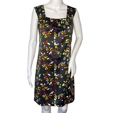 Banana Republic Dress Womens 2 Gray Multicolored Sheath Dress Pintuck Preppy