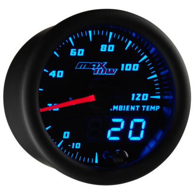 #ad 52mm Black amp; Blue MaxTow Double Vision Ambient Outside Air Temperature Gauge $99.99