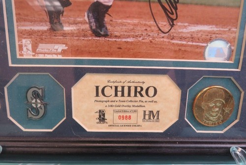 ICHIRO SUZUKI LIMITED EDITION ROOKIE YEAR HANDSIGNIERTES GERAHMTES FOTO MARINERS #988 - Bild 8 von 10