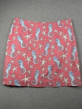 VINEYARD VINES Cotton Blend Pink Blue White Seahorse Starfish Skirt Size 6