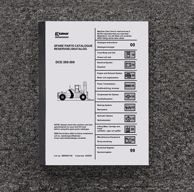 Kalmar DCD300 DCD 300 Forklift Lift Truck Parts Catalog Manual Book