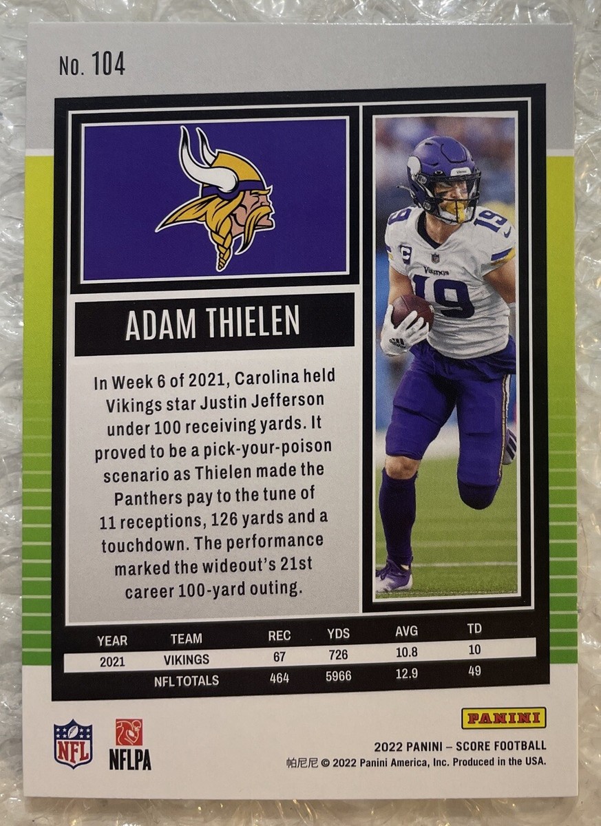 2022 Score - Adam Thielen #104 Scorecard for sale online | eBay