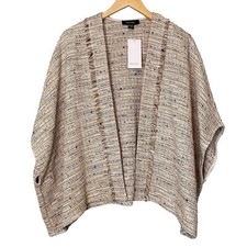 NWT Karen Kane Lagenlook On Safari Tweed Kimono Jacket Cardigan Size Large