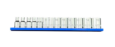 VIM Tools 13 Pc. 1/4'' Dr. Metric Socket Set W/ Blue 8''  Magrail SM400