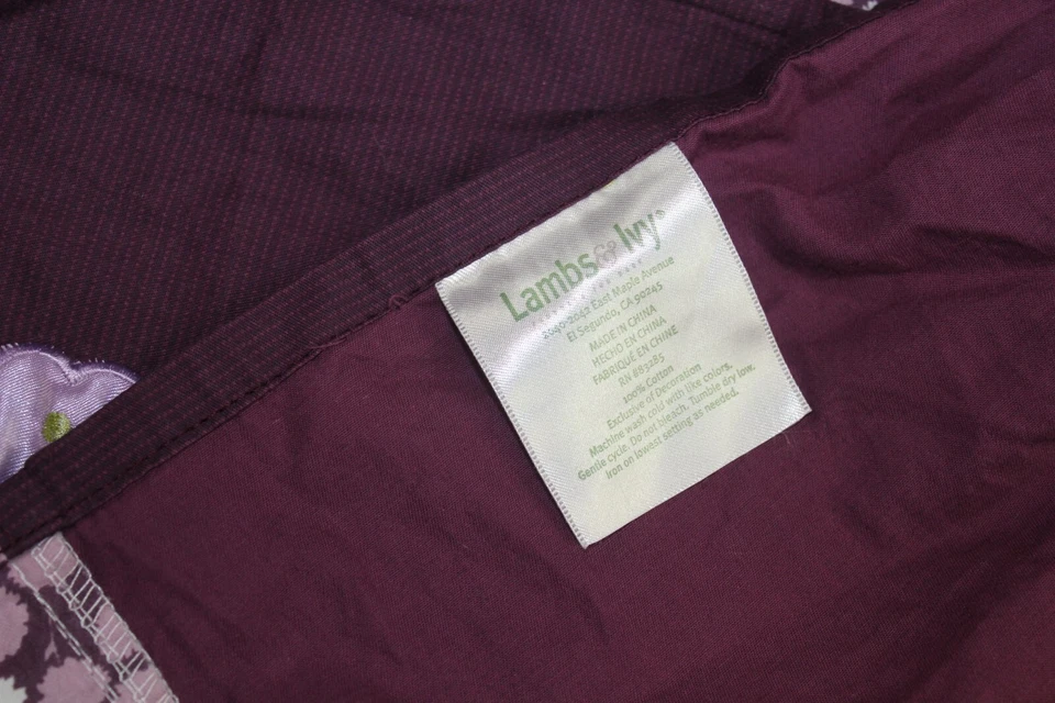 Corderos e hiedra fontanería guardería cenefa cortina conjunto flores púrpura bebé niña decoración Foto 4 de 4