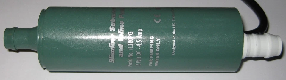 Rule iL280PG In-Line Submersible Water Pump - 12 V DC - 280 GPH - 1080LPH 14PSI  - Image 4 of 4