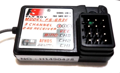 NUGGETWORKS Flysky FS-GR3E 2.4Ghz radio receiver 3 channel AFHDS for RC Car Boat GT2 GT3