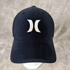 Hurley Men's Flex Fit Cap H2O-DRI One and Only Navy Blue White Logo Size S-M