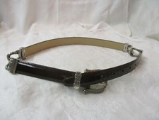 1996 Brighton Silver tone brown Leather Belt M 22309
