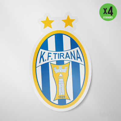 (4 Pack) KF Tirana Albania Vinyl Sticker Decal Football UEFA Soccer Albanian