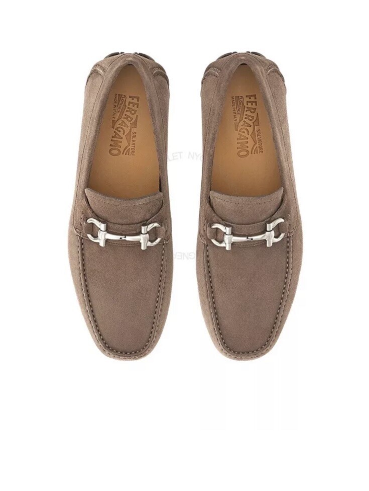 New Salvatore Ferragamo Parigi Men Driver Moccasin Loafers Shoes