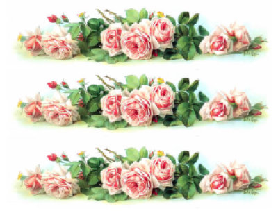 Vintage Image Shabby Victorian Pink Roses Swag Transfers Waterslide ...