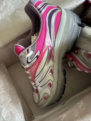 c*4様 VALENTINO GARAVANI Valentino Garavani MS 2960 Rockstud Sneakers 38 US 8 White Silver