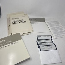 Microsoft MS-DOS 5 on 5 x 5-1/4" 5.25" Acbel Technologies Floppy Disks Complete