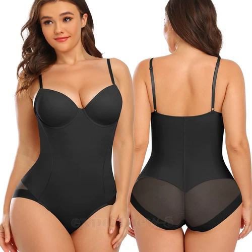 Women's Tummy Control Underwire Bra Bodysuits Body Shaper Leotards Top Jumpsuit - Picture 16 of 23