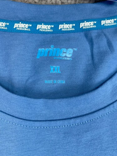 Prince Pickleball Shirt Adult XXL Navy Blue Capri Short Sleeve Graphic Tee Logo - Picture 5 of 17
