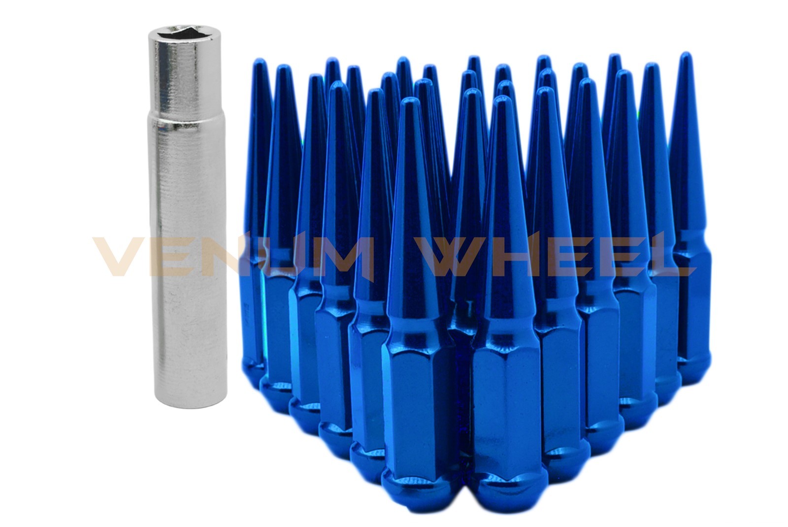 24pc 1/220 Blue Spike Lug Nut Kit Fits Jeep Wrangler JK Sahara With