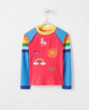 NWT HANNA ANDERSSON RAINBOW SWIM RASH GUARD SWIMSUIT TOP 90,100 3 4
