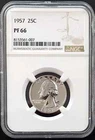 1957 Silver Washington Quarter NGC PF66