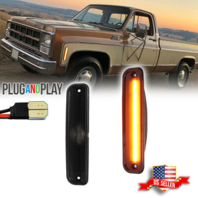 Smoked Amber LED Side Marker Lights 73-80 GMC Chevy Pickup Blazer Suburban Jimmy