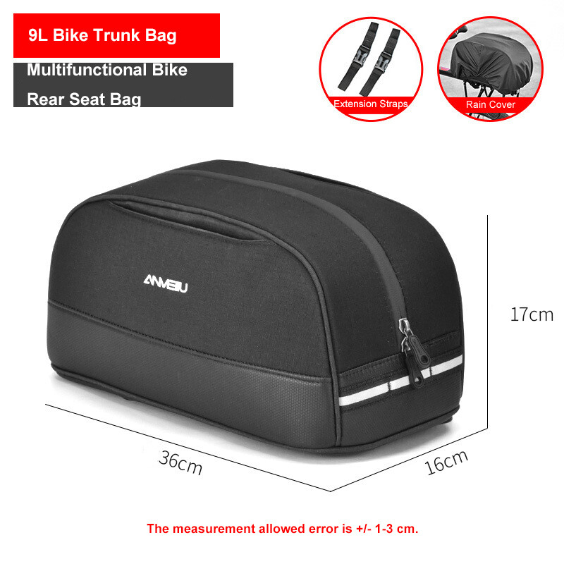 Bike Trunk Bag Bike Rear Rack Bag Bike Pannier Bags for Grocery