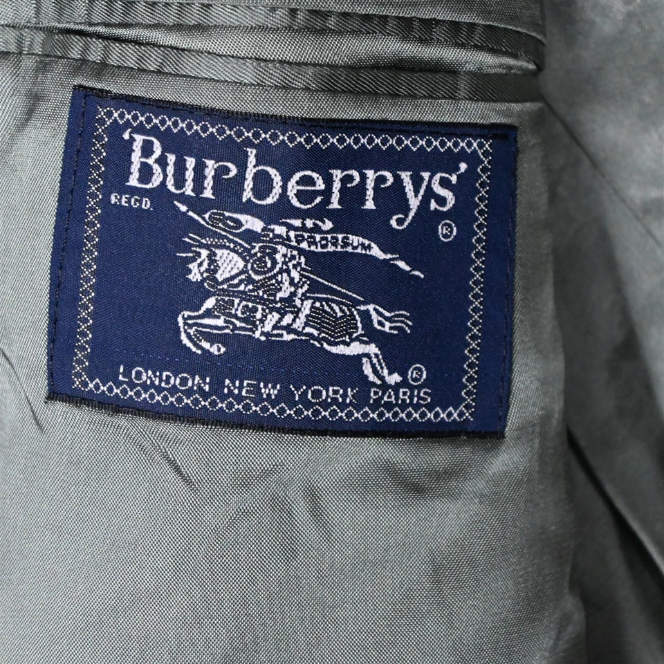 Jaqueta Blazer Masculina Vintage Burberrys 44R Cinza Olho de Pássaro Tweed Lã Macia Casaco Esportivo - Imagem 4 de 4