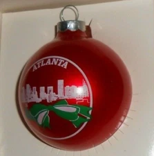 Topperscot Atlanta Georgia Red Glass Ball Christmas Holiday Ornament